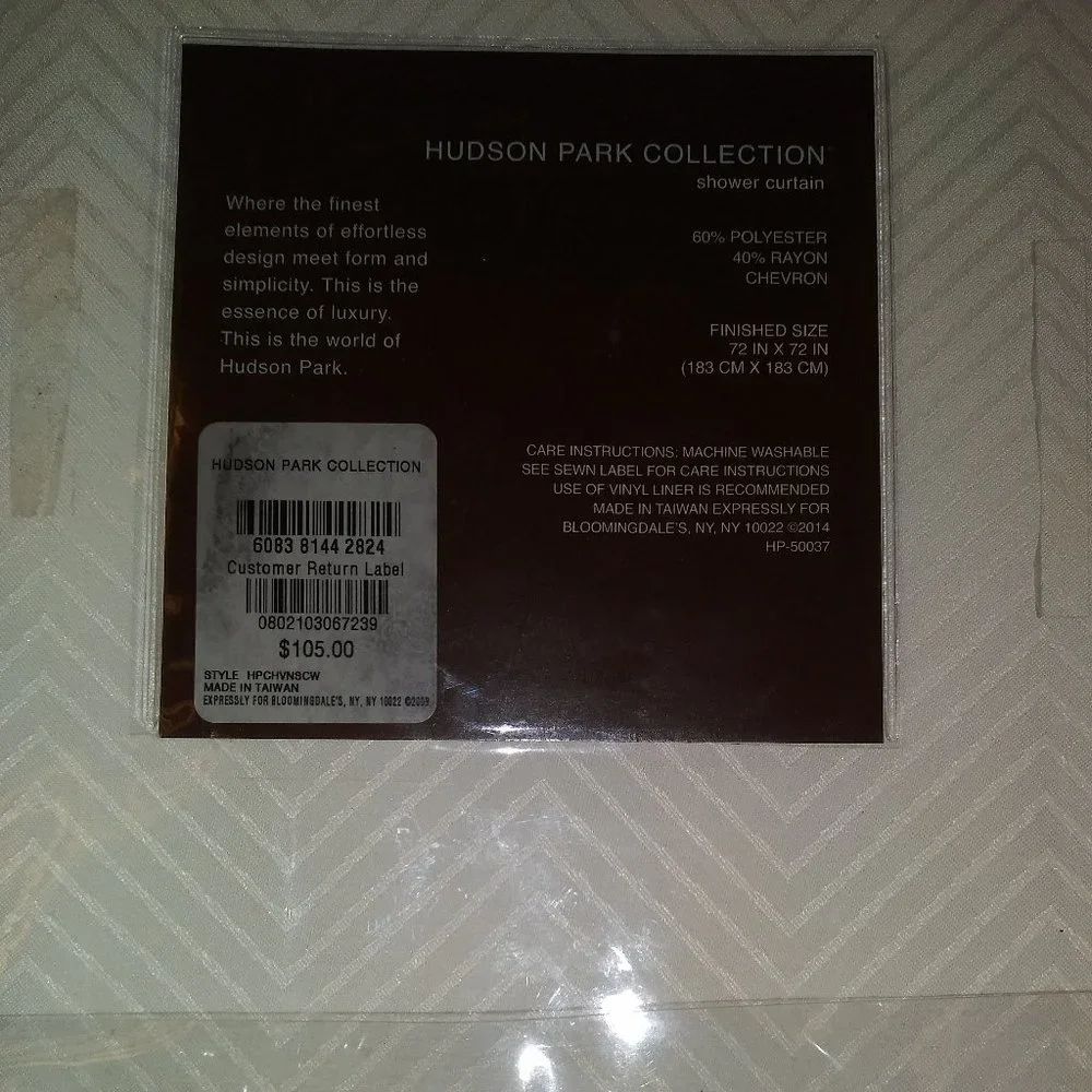 Hudson Park White Chevron Shower Curtain